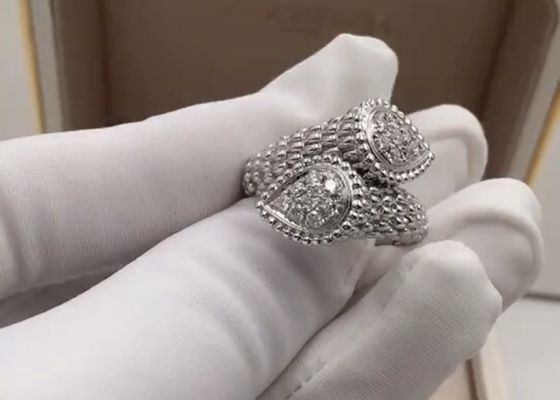 Μοντέρνο δαχτυλίδι διαμαντιών 0,66 καρατιών 18K χρυσό, άσπρο χρυσό δαχτυλίδι αρραβώνων διαμαντιών 18kt