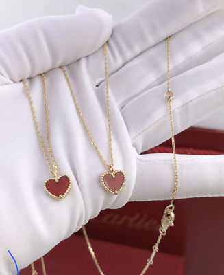 Νέο διαμορφωμένο 18K καρδιά χρυσό περιδέραιο γυναικείων δώρων με Carnelian