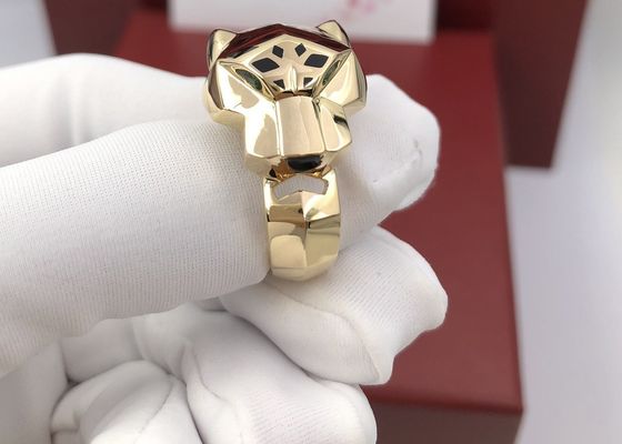 Μοντέρνο χρυσό δαχτυλίδι αρραβώνων Onyx 18K γρανατών Tsavorite για τις κυρίες