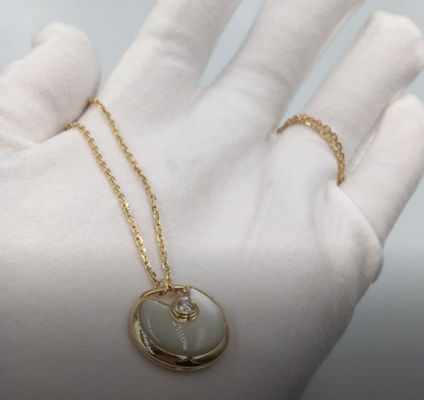 Άσπρος τρόπος Xs κοσμήματος μητέρων του μαργαριταριού Amulette de Cartier Necklace 18K χρυσός